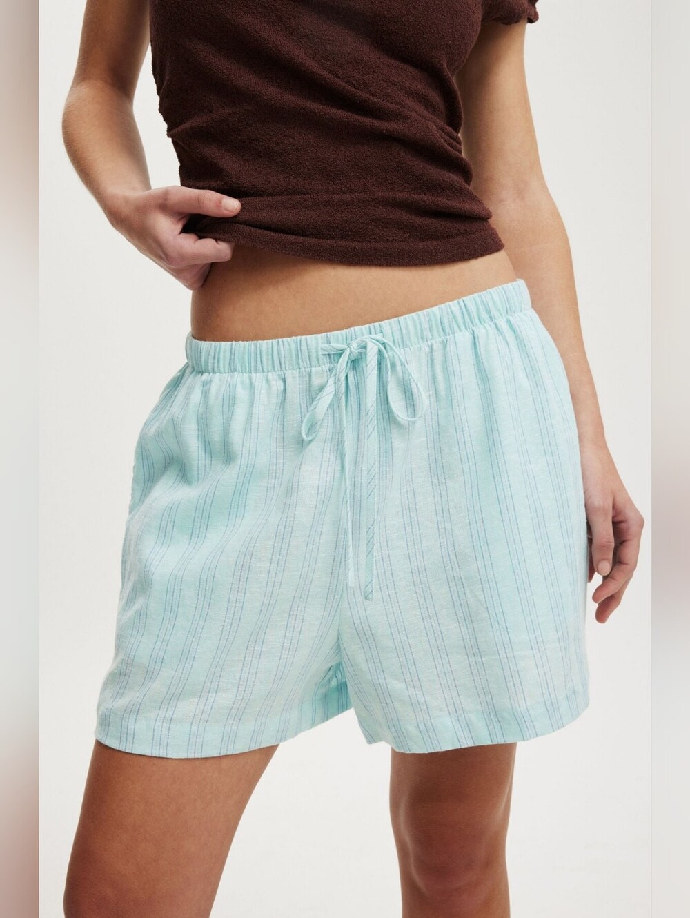 Cotton On "Haven" Linen Blend Stripe Shorts